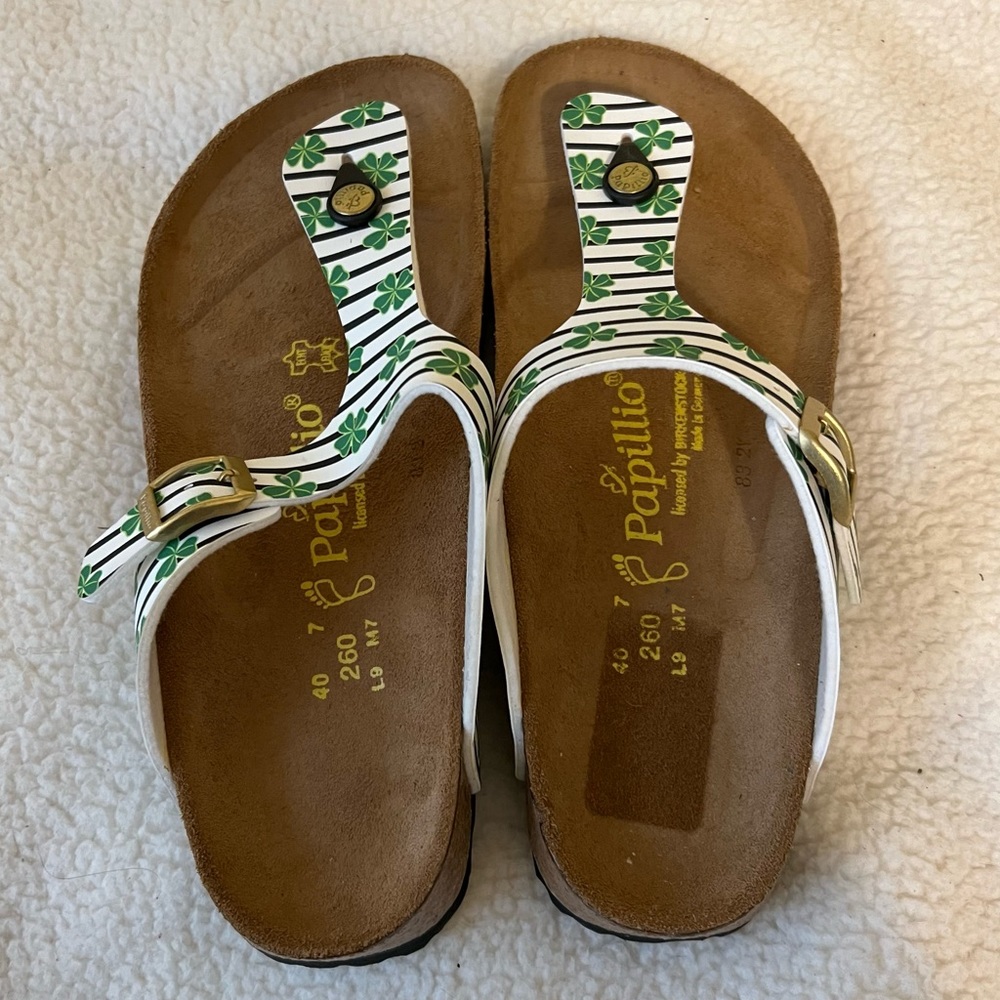 Birkenstock Papillio Gizeh Clover Stripes/White